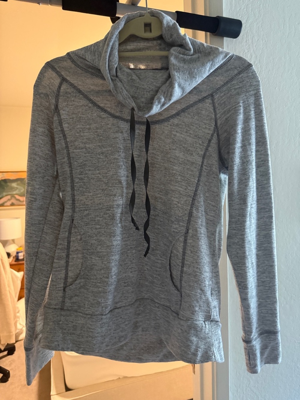 Kuhl Light Gray Cowl-Neck Pullover Hoodie